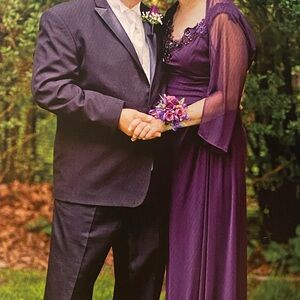 Alex Evenings Eggplant/Purple Floor-Length Gown with Custom Embellishments